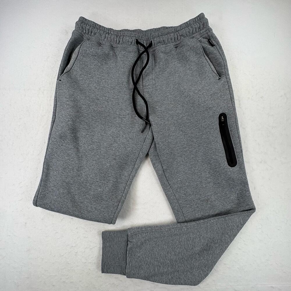 LEG3ND Sweatpants Mens Medium Gray Fleece Lined Joggers Zip Pockets Winter